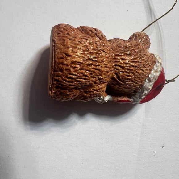 Vintage Barely Bears Christmas Ornaments Set of 3 Hand Painted Taiwan Boxed - Picture 15 of 16